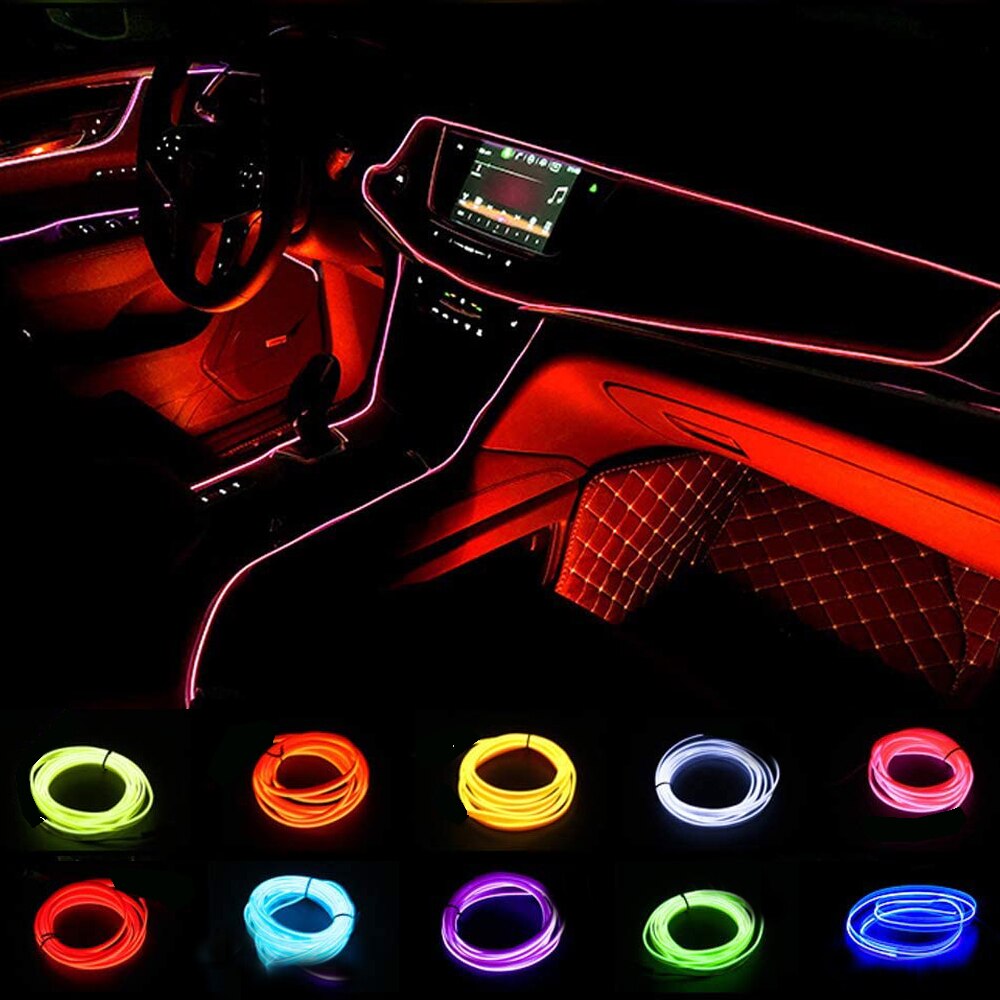 Led El Wire - 1M/3M/5M USB LED ortam ışığı araba