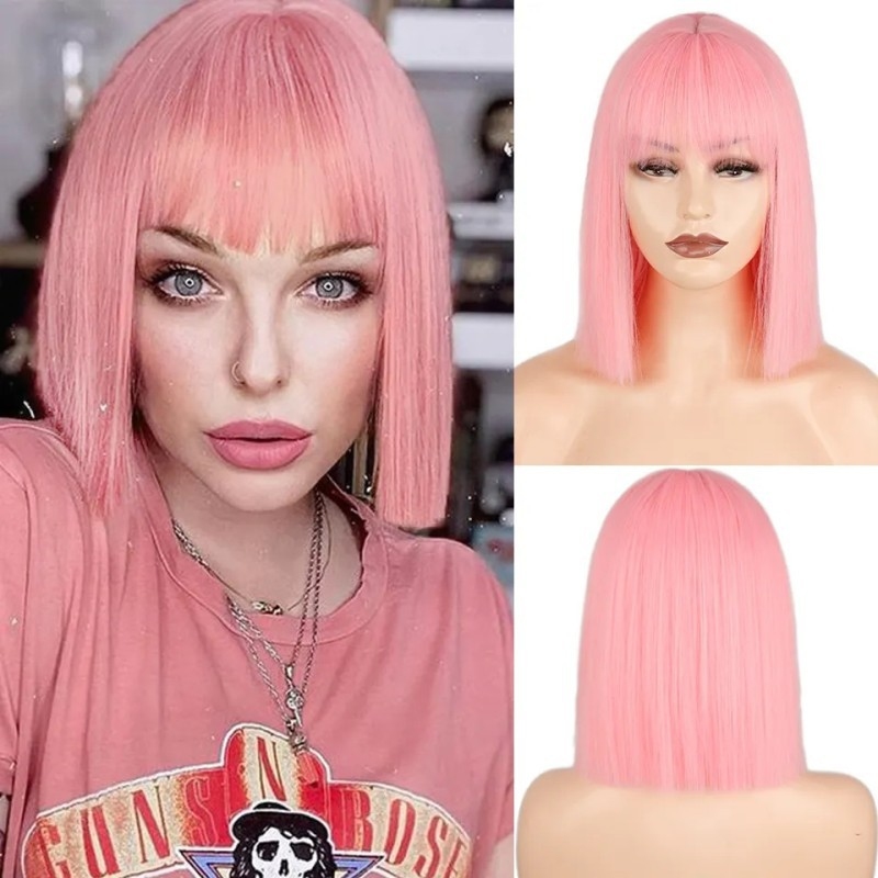 Wig Fiber Net - Kadınlar için hava perçemli, bobo tarzı,